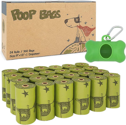 Dog Poop Bags 540 Count, Unscented Thick Waste Bags with Dispenser, 100% Leak-Proof Doggie Bag Refill Rolls